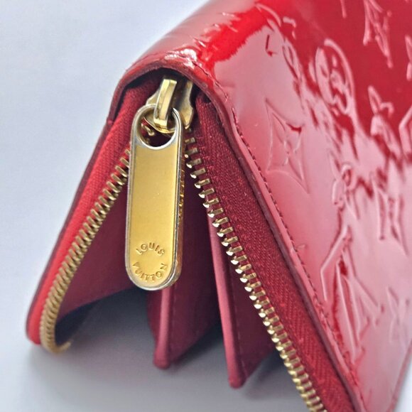 Louis Vuitton Monogram Vernis Zippy Red wallet; - Picture 8 of 16